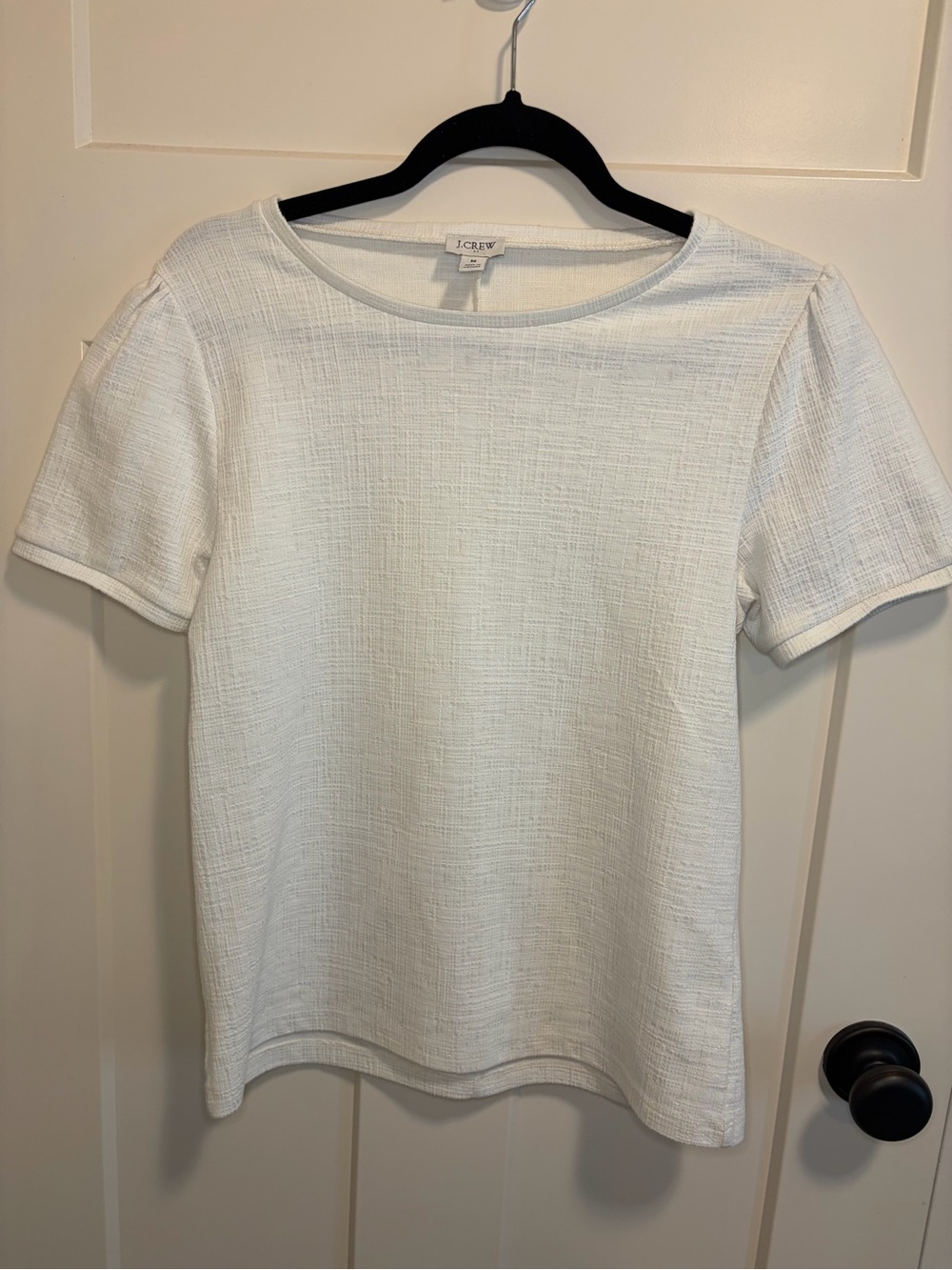 J. Crew Cream Textured Short Sleeve Tee